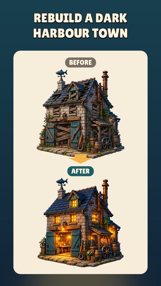 A building before and after it is rebuilt